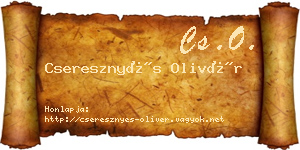Cseresznyés Olivér névjegykártya